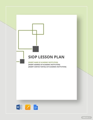 SIOP Lesson Plan Template