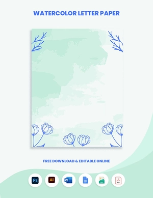 Watercolor Letter Paper