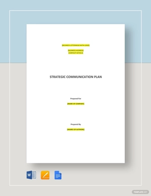 Strategic Communications Plan Template