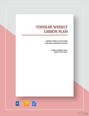 Toddler lesson Plan Template Toddler lesson Plan Template