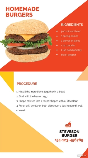 Recipe Digital Signage Template