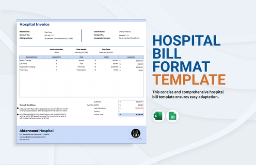 Hospital Bill Format Template Hospital Bill Format Template