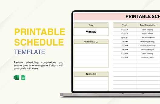 Printable Schedule Template