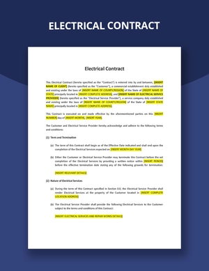 Electrical Contract Template