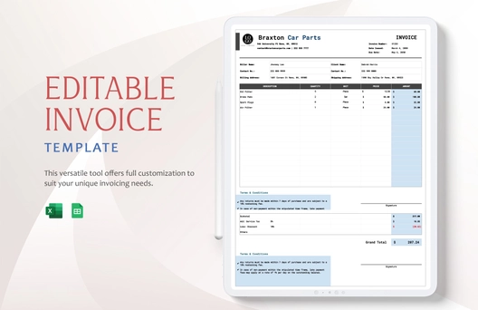 Editable Invoice Template Editable Invoice Template