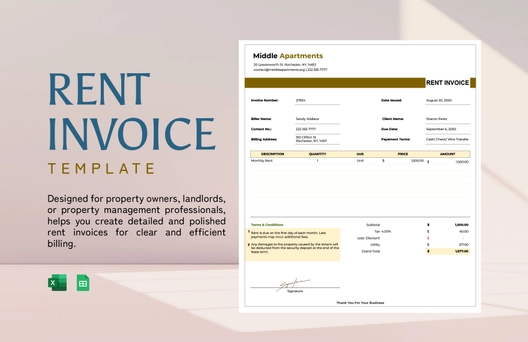 Rent Invoice Template