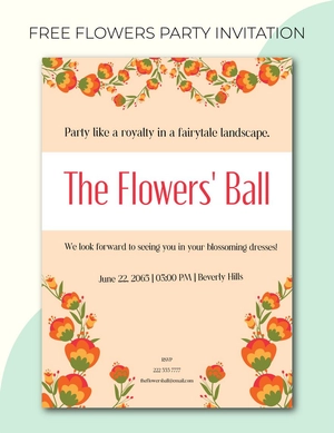 Flowers Party Invitation