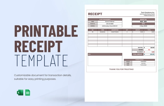 Printable Receipt Template Printable Receipt Template