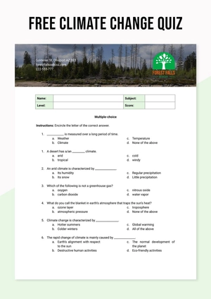 Climate Change Quiz