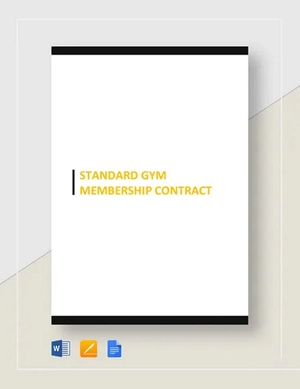 Standard Gym Membership Contract Template Standard Gym Membership Contract Template