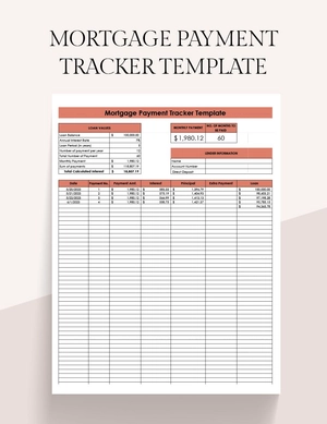Mortgage Payment Tracker Template