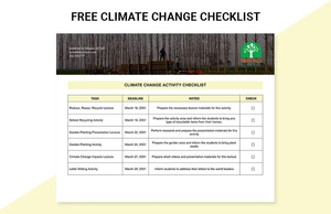 Climate Change Checklist