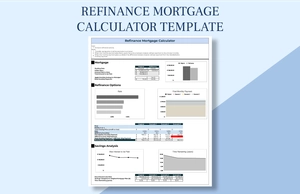 Refinance Mortgage Calculator Template