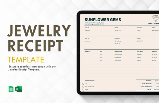 Jewelry Receipt Template