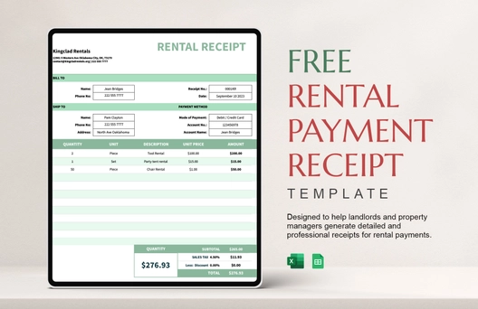 Rental Payment Receipt
