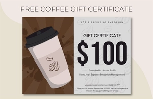 Coffee Gift Certificate