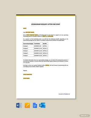 Sponsorship Request Letter for Event