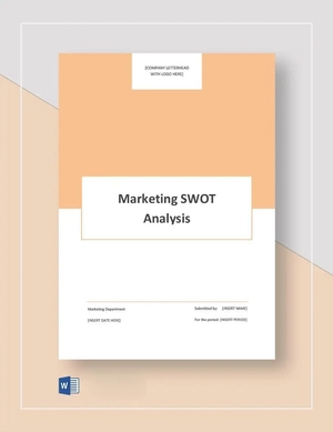 Marketing SWOT Analysis Template Marketing SWOT Analysis Template