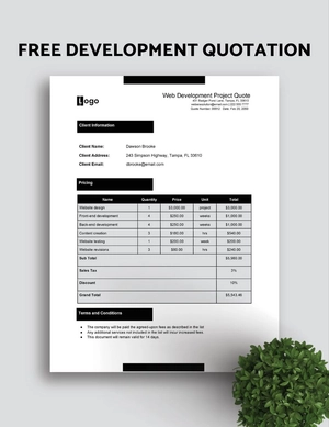 Development Quotation Template