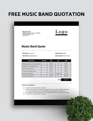 Music Band Quotation Template