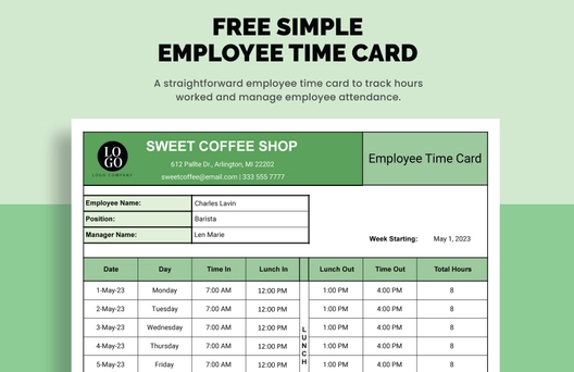 Simple Employee Time Card