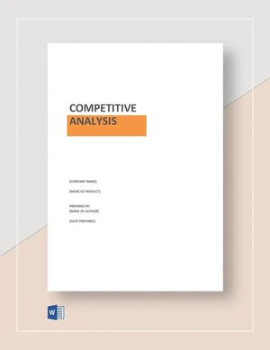 Product Competitive Analysis Template