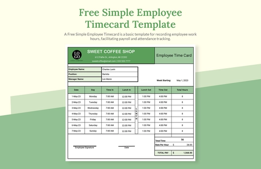 Simple Employee Timecard