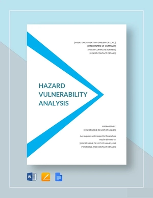 Hazard Vulnerability Analysis Template