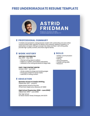 Undergraduate Resume Template