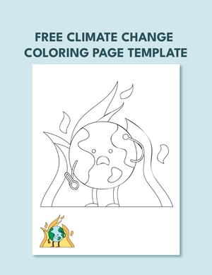 Climate Change Coloring Page Template