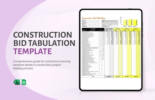 Construction Bid Tabulation Template