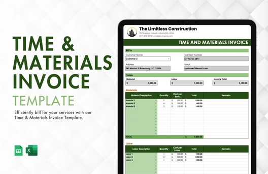 Time & Materials Invoice Template