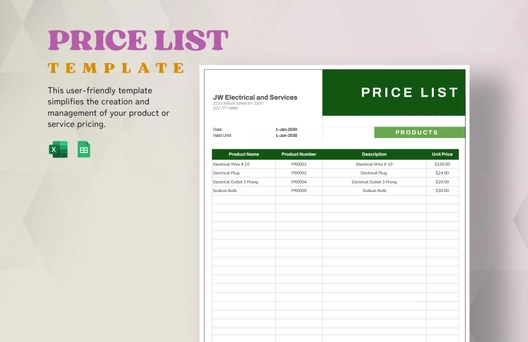 Price List  Template