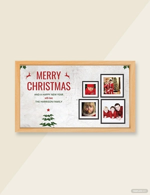 Vintage Christmas Family Photo Card Template