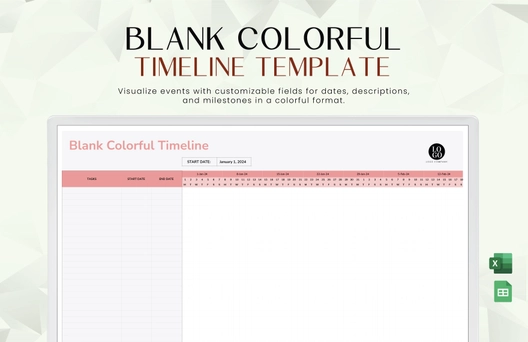 Blank Colorful Timeline Template