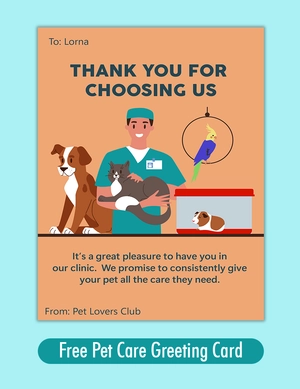 Pet Care Greeting Card