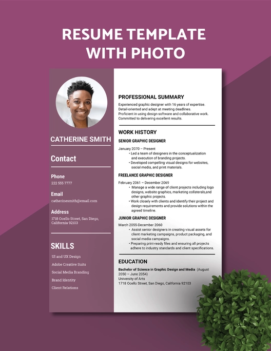 Resume Template with Photo