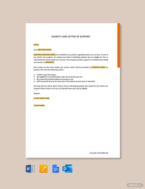 Charity Care Letter of Support