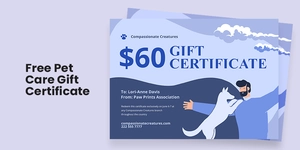 Pet Care Gift Certificate