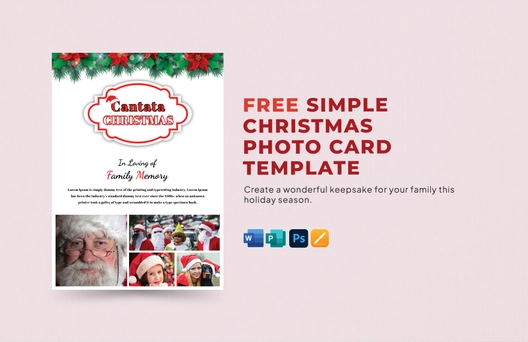 Simple Christmas Photo Card Template