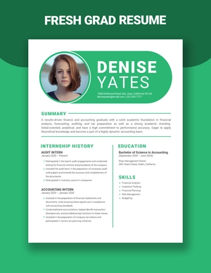 Fresh Grad Resume Template