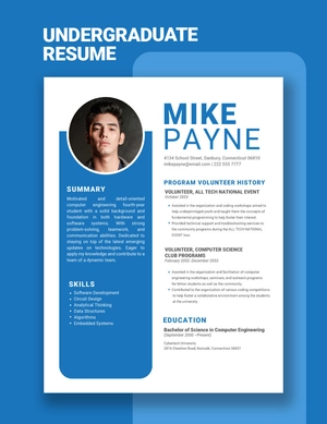 Undergraduate Resume
