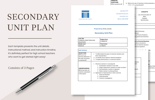 Secondary Unit Plan