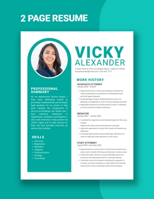 2 Page Resume Template