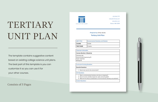 Tertiary Unit Plan