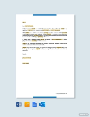 Letter of Recommendation for Graduate School