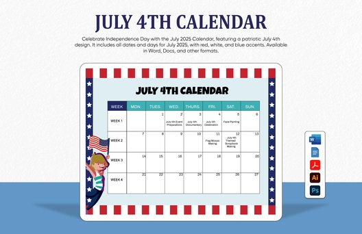 July 4th Calendar