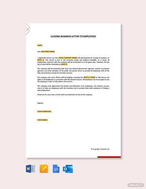 Closing Business Letters to Employees