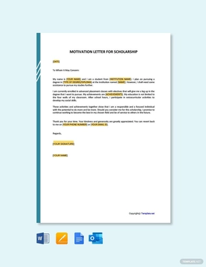 Motivation Letter for a Scholarship