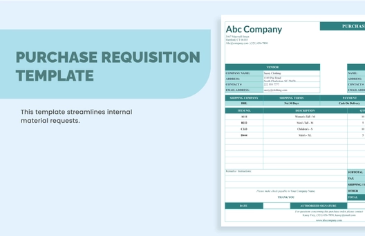 Purchase Requisition Template